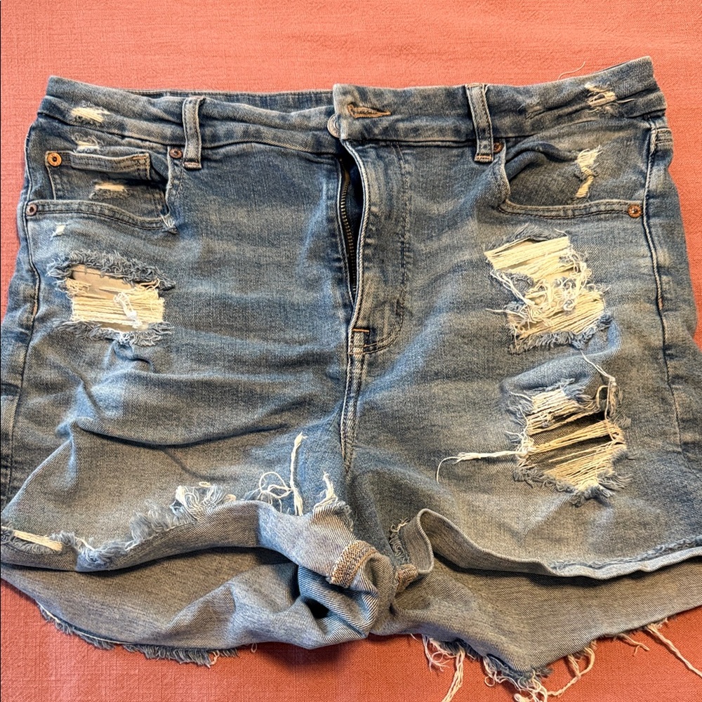 AE Blue Distressed Jean Shorts
